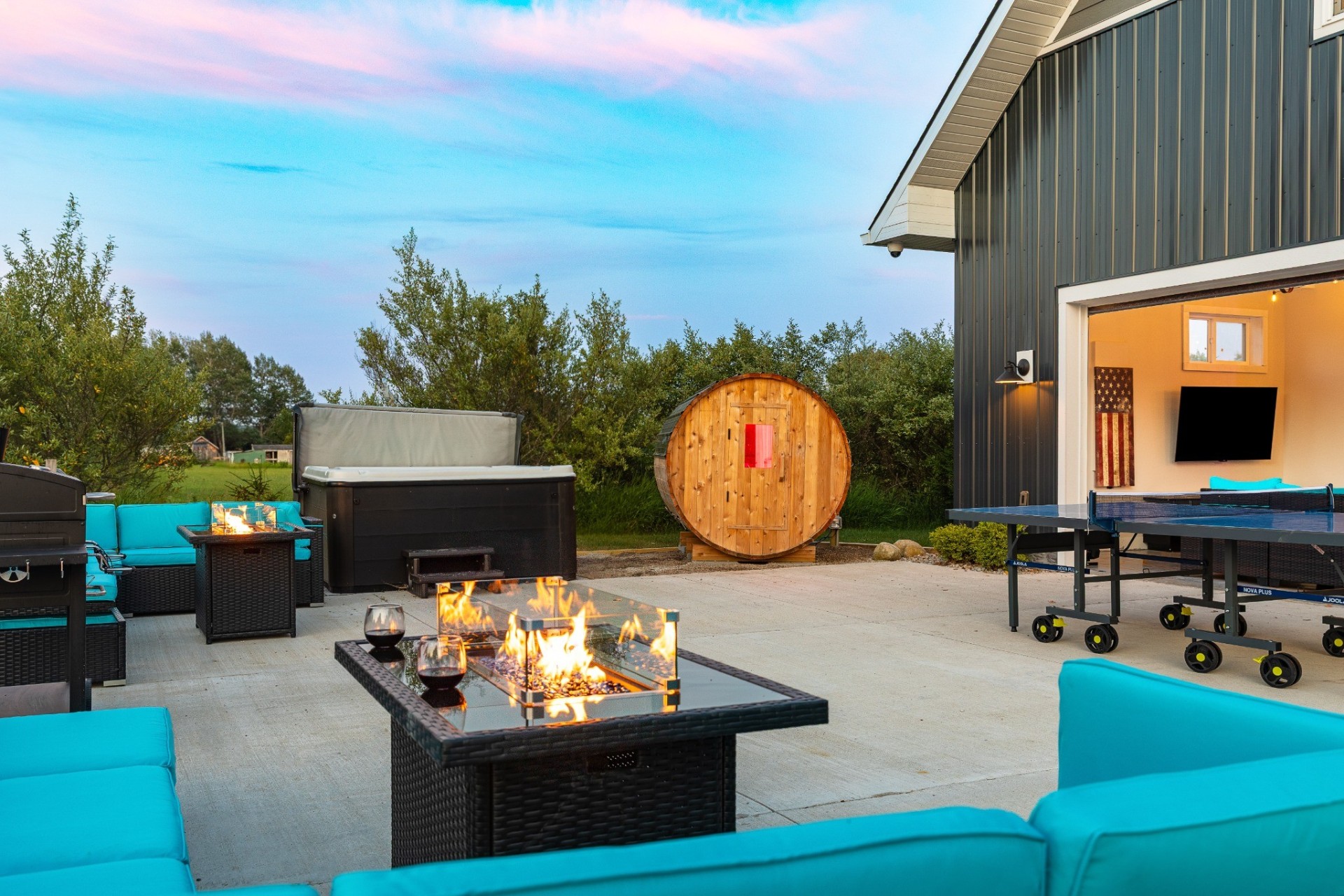 Resort patio gathering area